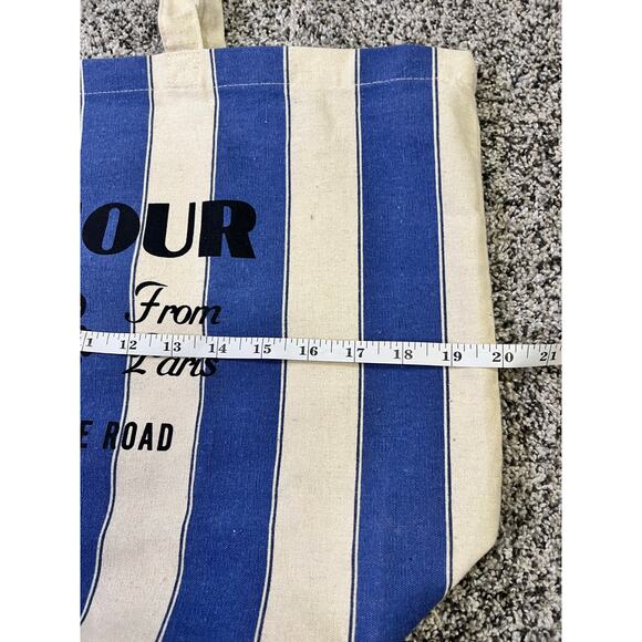 Sezane On The Road Large Blue/White Striped Canvas Tote, Shopping Coastal Prep - Picture 4 of 8